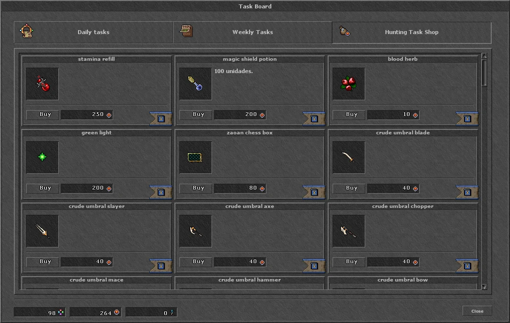 Hunting Task Shop